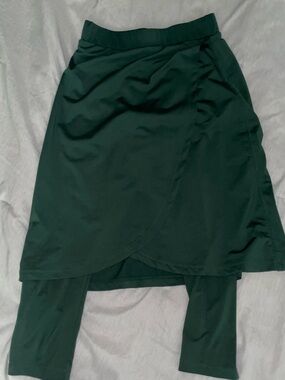 SNOGA Dark Green Wrap-Layer Midi Skirt Size XS
